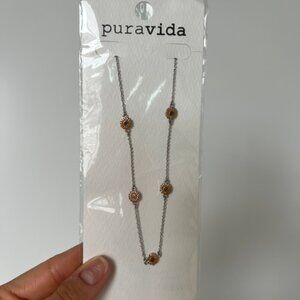 flower silver pura vida necklace